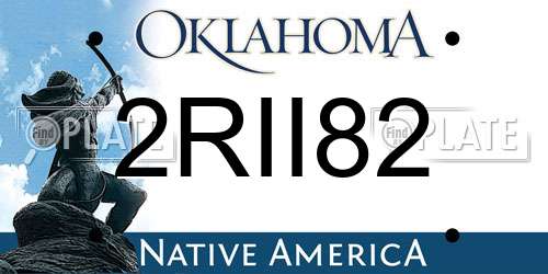 2RII82 Oklahoma License Plate