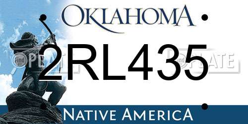 2RL435 Oklahoma License Plate