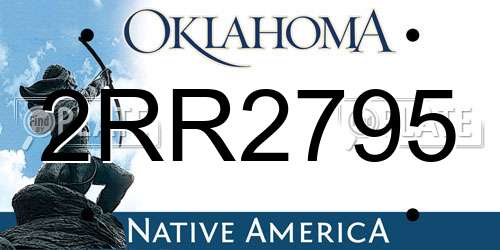 2RR2795 Oklahoma License Plate