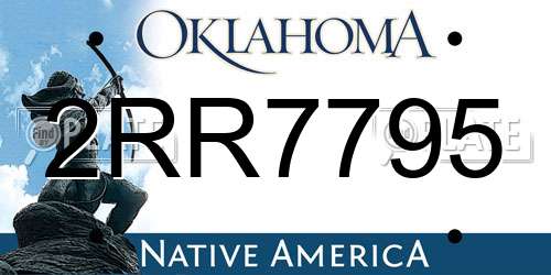 2RR7795 Oklahoma License Plate