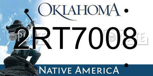 2RT7008 Oklahoma License Plate