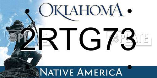 2RTG73 Oklahoma License Plate