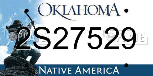 2S27529 Oklahoma License Plate