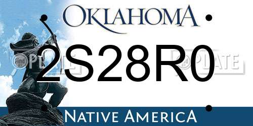 2S28R0 Oklahoma License Plate