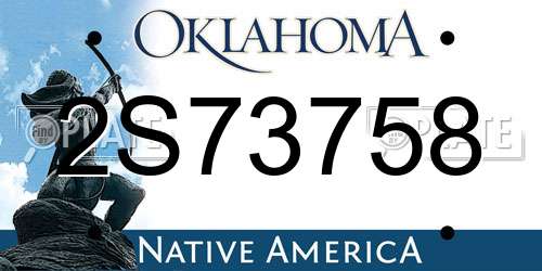 2S73758 Oklahoma License Plate