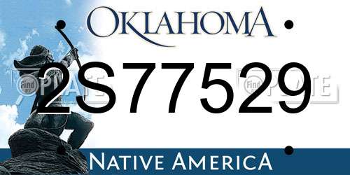 2S77529 Oklahoma License Plate
