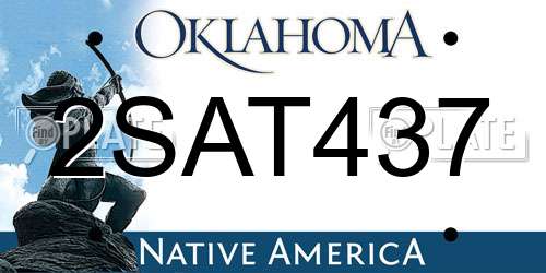 2SAT437 Oklahoma License Plate