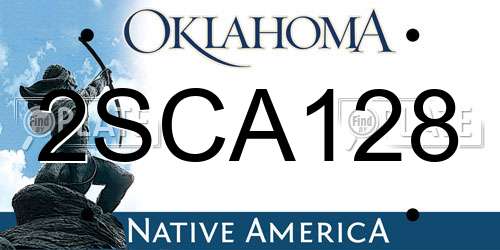 2SCA128 Oklahoma License Plate