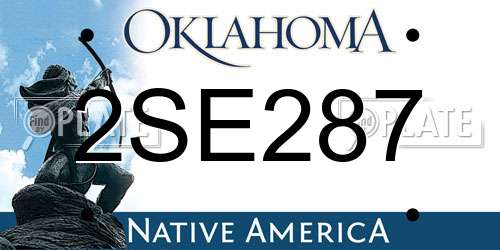 2SE287 Oklahoma License Plate
