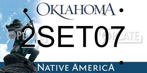 2SET07 Oklahoma License Plate