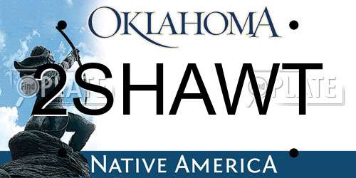 2SHAWT Oklahoma License Plate