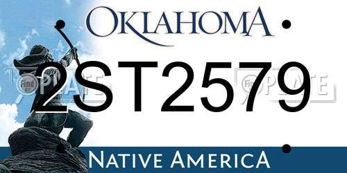 2ST2579 Oklahoma License Plate