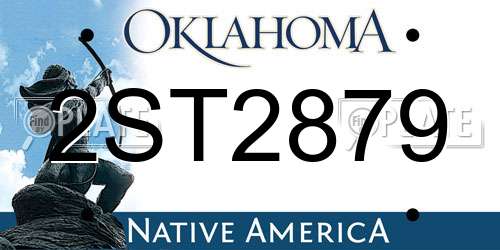 2ST2879 Oklahoma License Plate