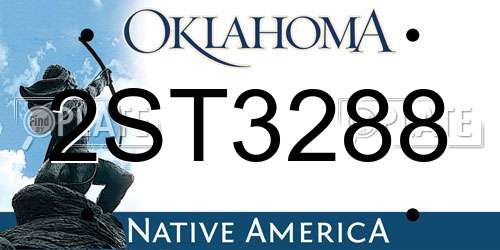 2ST3288 Oklahoma License Plate