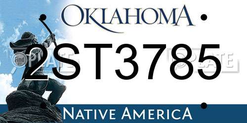 2ST3785 Oklahoma License Plate