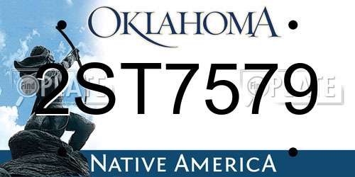 2ST7579 Oklahoma License Plate