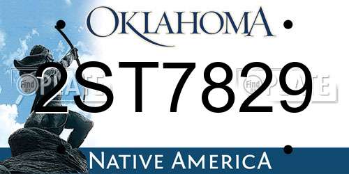 2ST7829 Oklahoma License Plate