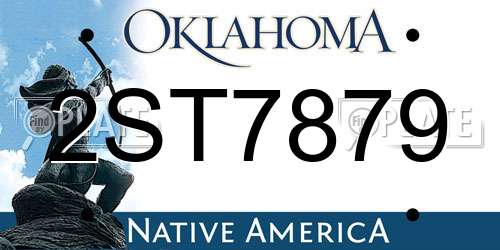 2ST7879 Oklahoma License Plate