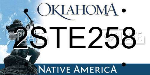 2STE258 Oklahoma License Plate