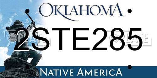 2STE285 Oklahoma License Plate
