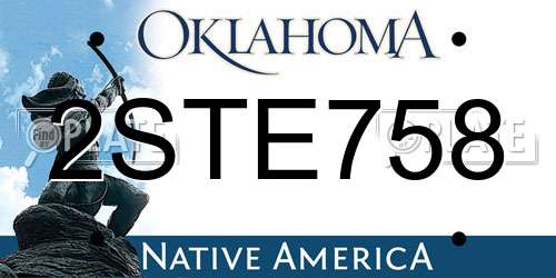2STE758 Oklahoma License Plate