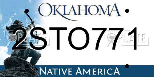 2STO771 Oklahoma License Plate