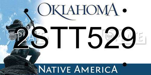 2STT529 Oklahoma License Plate