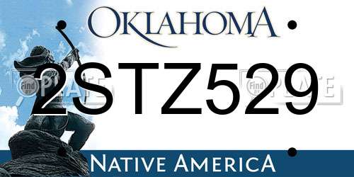 2STZ529 Oklahoma License Plate