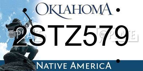 2STZ579 Oklahoma License Plate