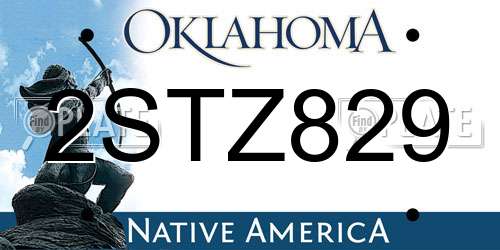2STZ829 Oklahoma License Plate