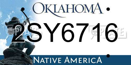 2SY6716 Oklahoma License Plate