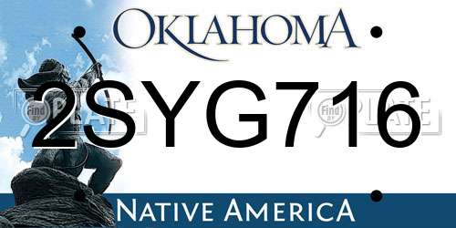 2SYG716 Oklahoma License Plate