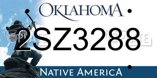 2SZ3288 Oklahoma License Plate