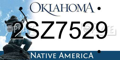 2SZ7529 Oklahoma License Plate