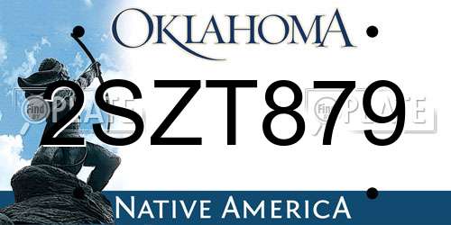 2SZT879 Oklahoma License Plate