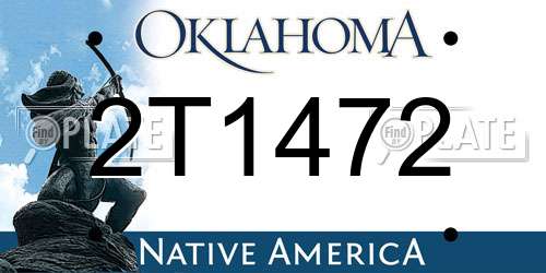 2T1472 Oklahoma License Plate