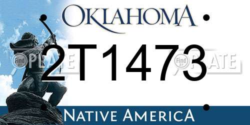 2T1473 Oklahoma License Plate