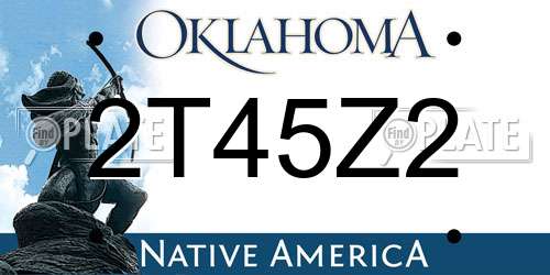 2T45Z2 Oklahoma License Plate