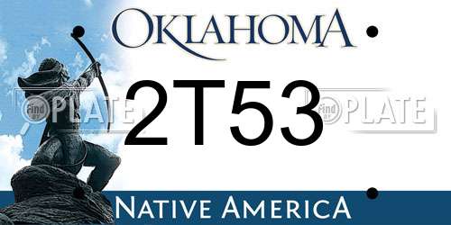 2T53 Oklahoma License Plate