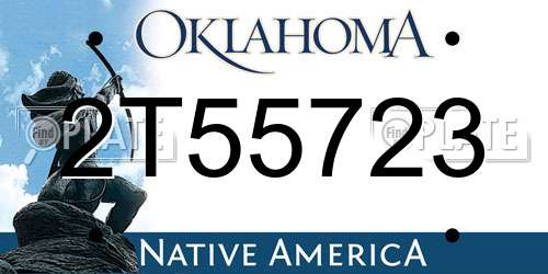 2T55723 Oklahoma License Plate