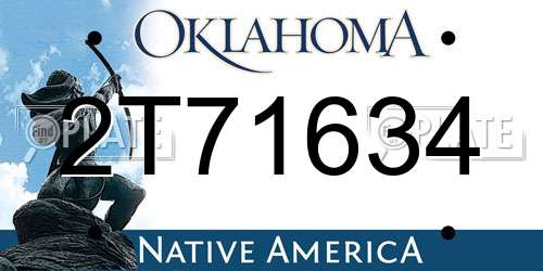 2T71634 Oklahoma License Plate