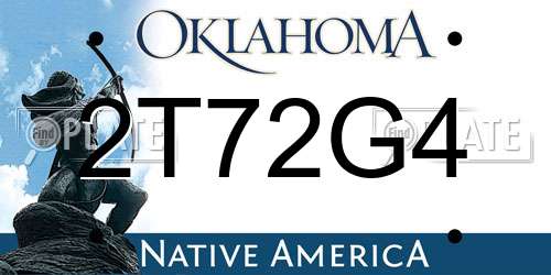 2T72G4 Oklahoma License Plate