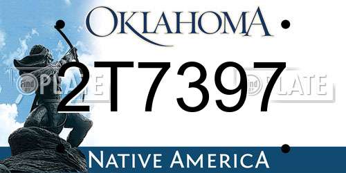2T7397 Oklahoma License Plate