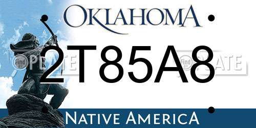 2T85A8 Oklahoma License Plate