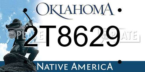 2T8629 Oklahoma License Plate
