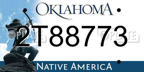 2T88773 Oklahoma License Plate