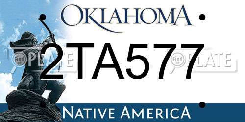 2TA577 Oklahoma License Plate