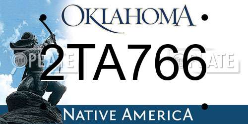 2TA766 Oklahoma License Plate
