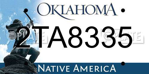 2TA8335 Oklahoma License Plate