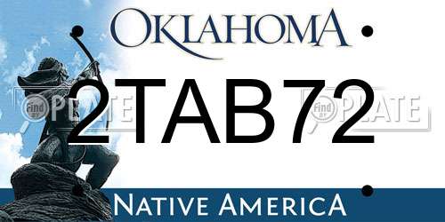 2TAB72 Oklahoma License Plate